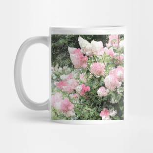 Strawberry and Cream Hydrangers Watercolour Mug